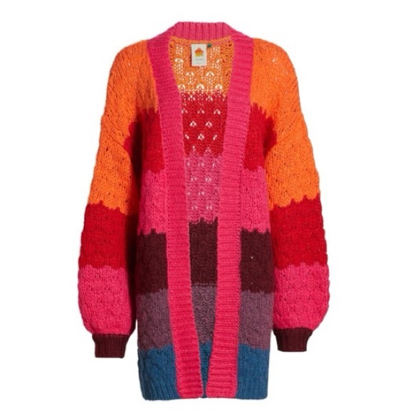 Farm Rio Stripe Open Front Cardigan size Small - Picture 8 of 8